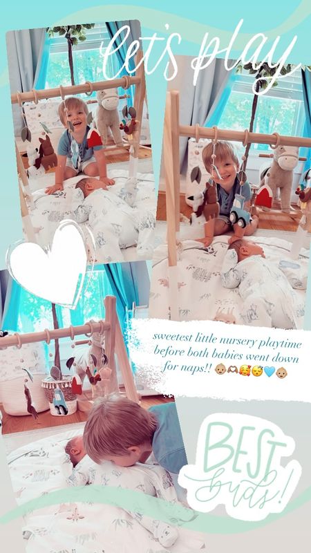 sweetest little nursery playtime before both babies went down for naps!! 👶🏼🫶🏽🥰😴🩵👶🏼

#LTKHome #LTKFamily #LTKBaby
