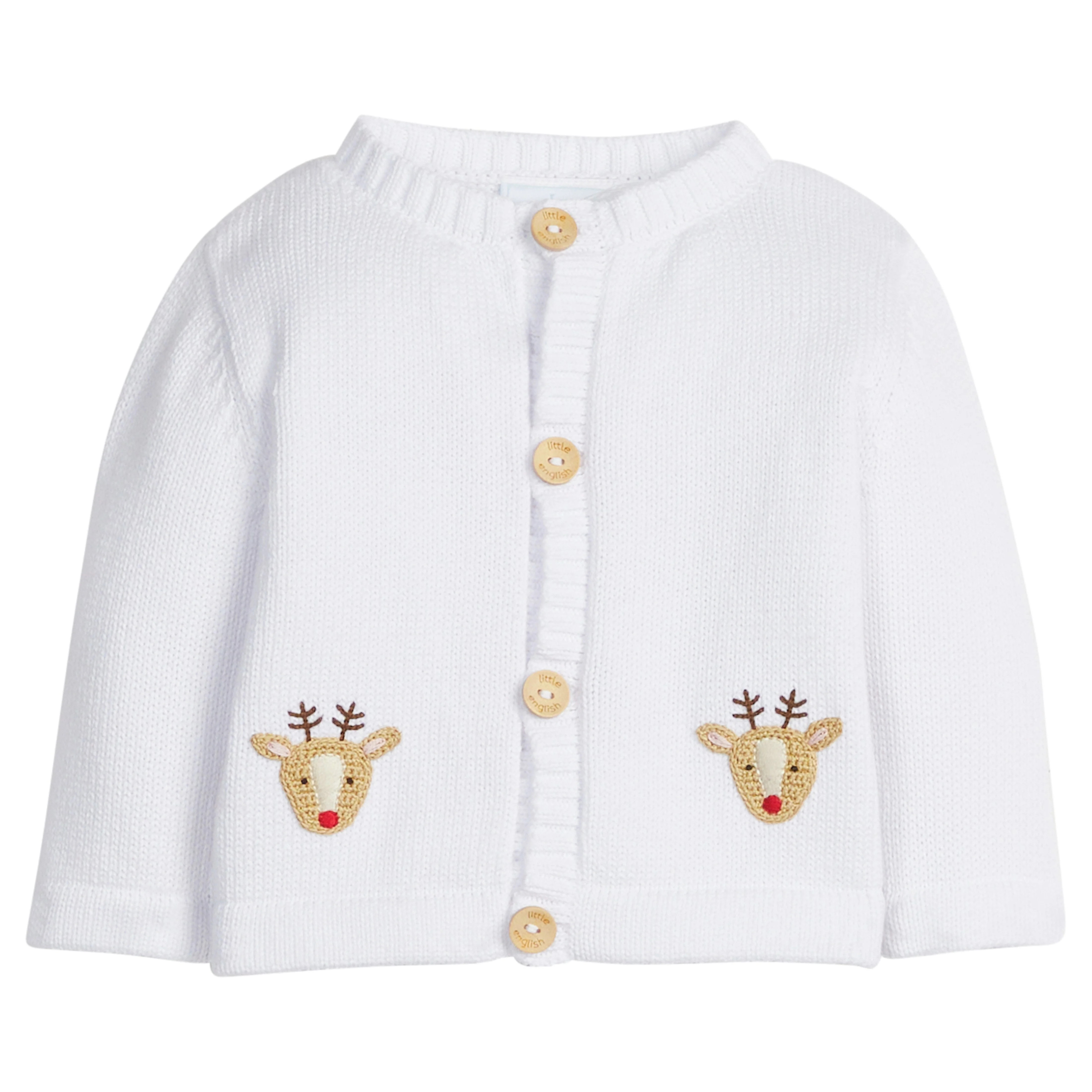 Little English | Boys and Girls Crochet Cardigan - Reindeer | Little English