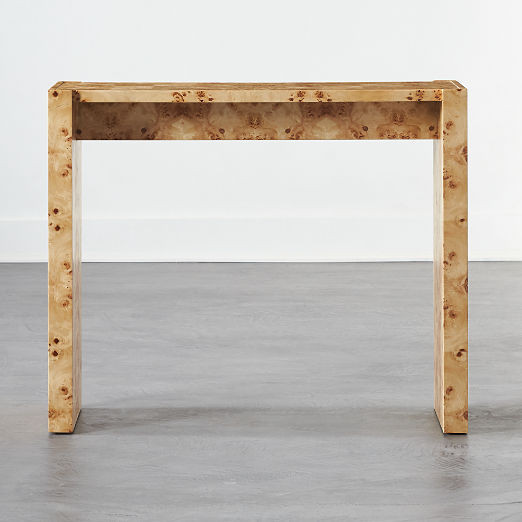 Niche Modern Neutral Burl Wood Console Table 34" + Reviews | CB2 | CB2