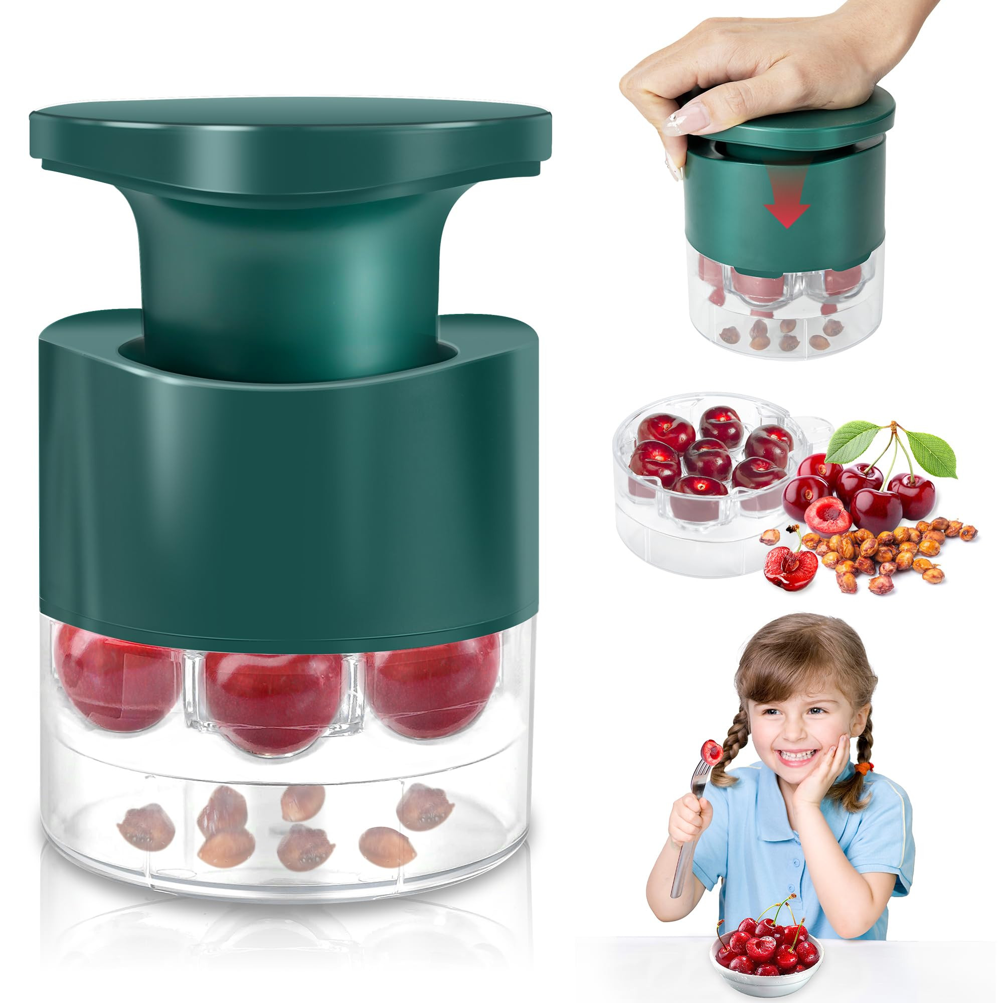 Cherry Pitter, 7-Hole Cherry Pitter Tool, Quickly Multiple Cherries Seed Remover, Save Time & Spa... | Amazon (US)