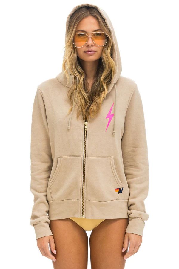 BOLT 2 HOODIE - SAND //  NEON PINK | Aviator Nation