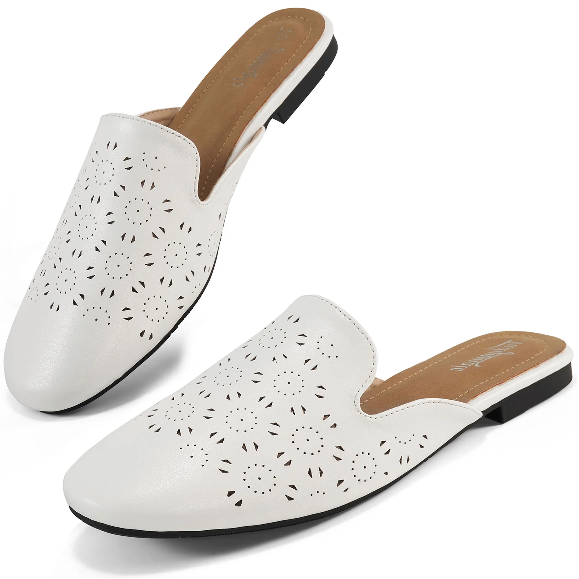 Ecetana Womens Mules Dressy Flats Shoes Slip On Slides Backless Loafers | Walmart (US)