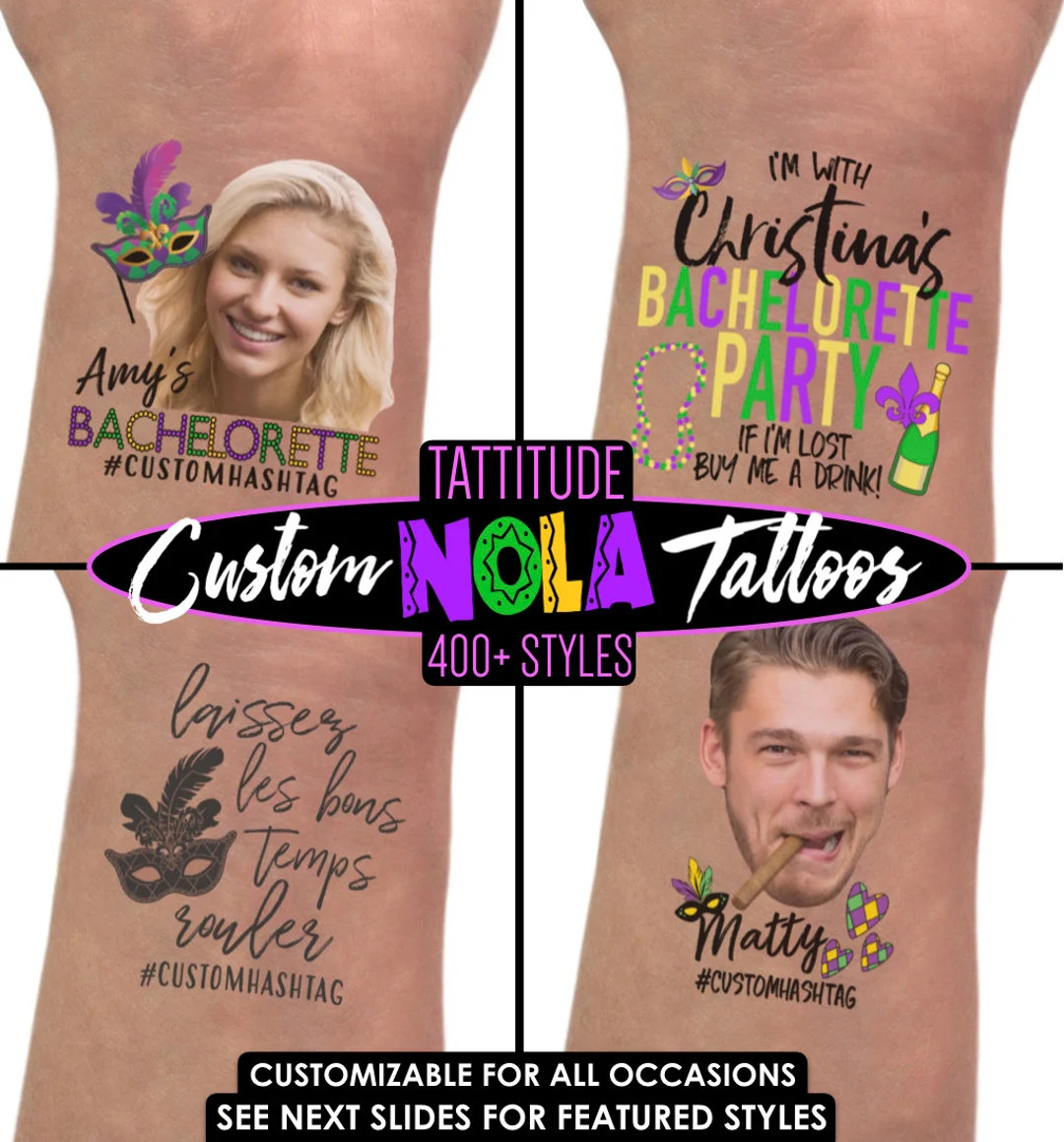 New Orleans Bachelorette Party Favors Tattoos Decorations - Etsy | Etsy (US)