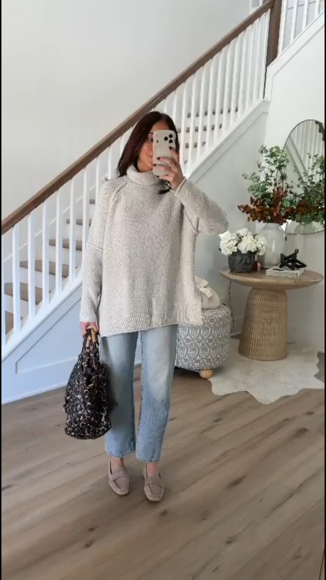 oversized sweater, fall style, winter outfit, leopard print bag, loafers, cadual style, annabrstyle.

#LTKStyleTip #LTKSeasonal #LTKOver40