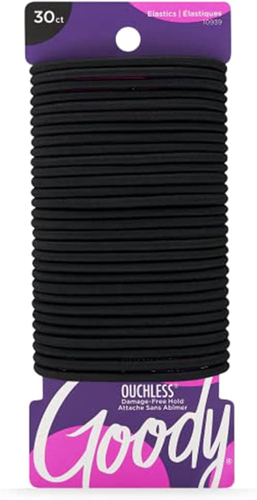 Goody Ouchless Womens Elastic Hair Tie - 30 Count, Black - 4MM for Medium Hair- Hair Accessories ... | Amazon (US)
