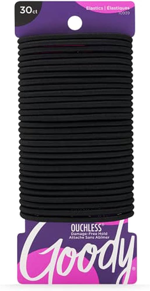Goody Ouchless Womens Elastic Hair Tie - 30 Count, Black - 4MM for Medium Hair- Hair Accessories ... | Amazon (US)