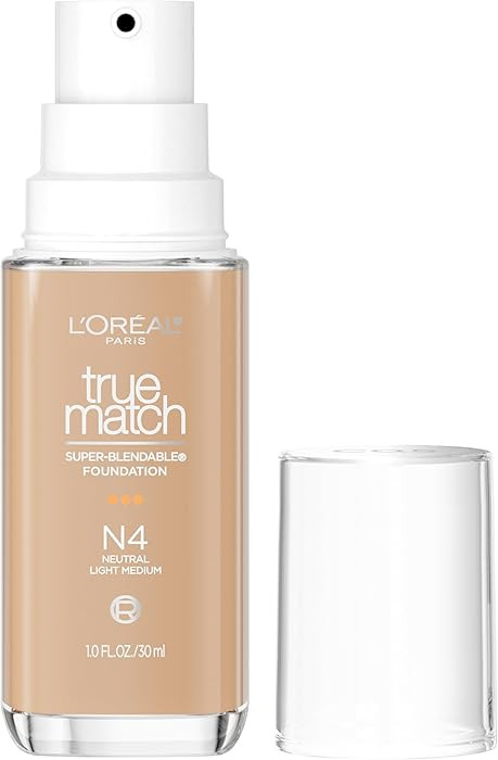 L'Oreal Paris True Match Super-Blendable Foundation, Medium Coverage Liquid Foundation Makeup, N4... | Amazon (US)