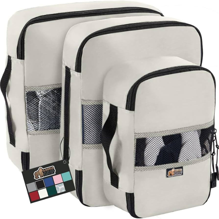 Gorilla Grip 3 Set Packing Cubes, Travel Essentials for Suitcases, Breathable Mesh Organizer Bags... | Amazon (US)
