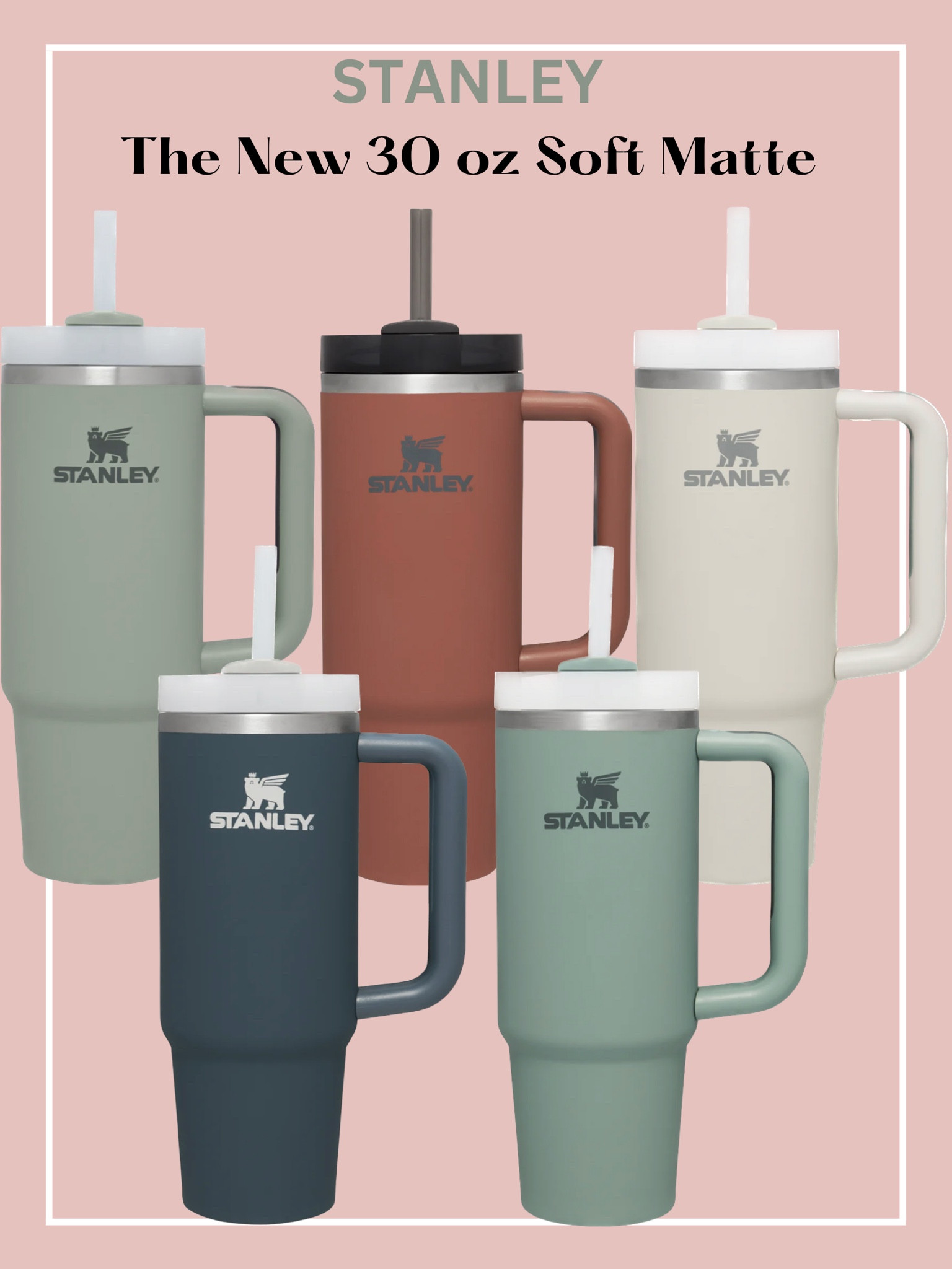 Stanley, Dining, In Hand Stanley Soft Matte The Quencher H2 Flowstate  Tumbler Stormy Sea 40 Oz
