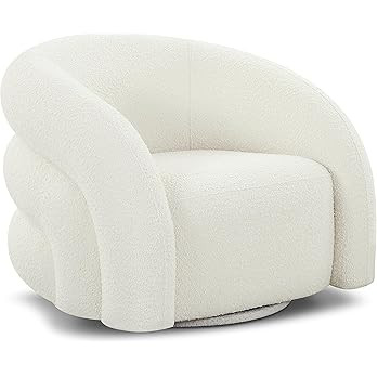POLY & BARK Volos Swivel Chair in Ivory White Boucle | Amazon (US)
