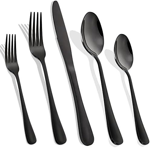 Cibeat Black Silverware Set, 30 Piece Flatware Set, Stainless Steel Home Kitchen Hotel Restaurant... | Amazon (US)