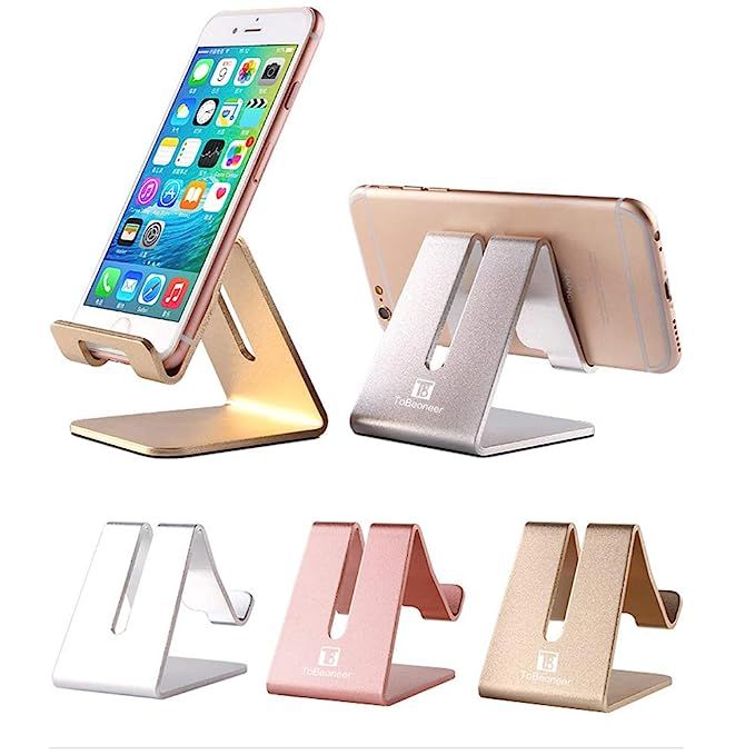 Cell Phone Desk Stand Holder - ToBeoneer Aluminum Desktop Solid Portable Universal Desk Stand for... | Amazon (US)