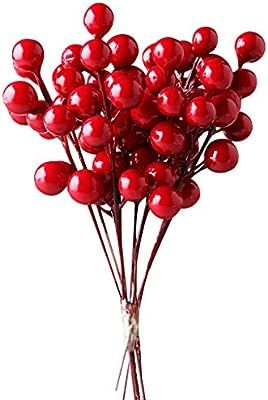 IFOYO Red Berries, 10 Artificial Red Berry Stems for Christmas Tree Decorations, Crafts, Holiday ... | Amazon (US)