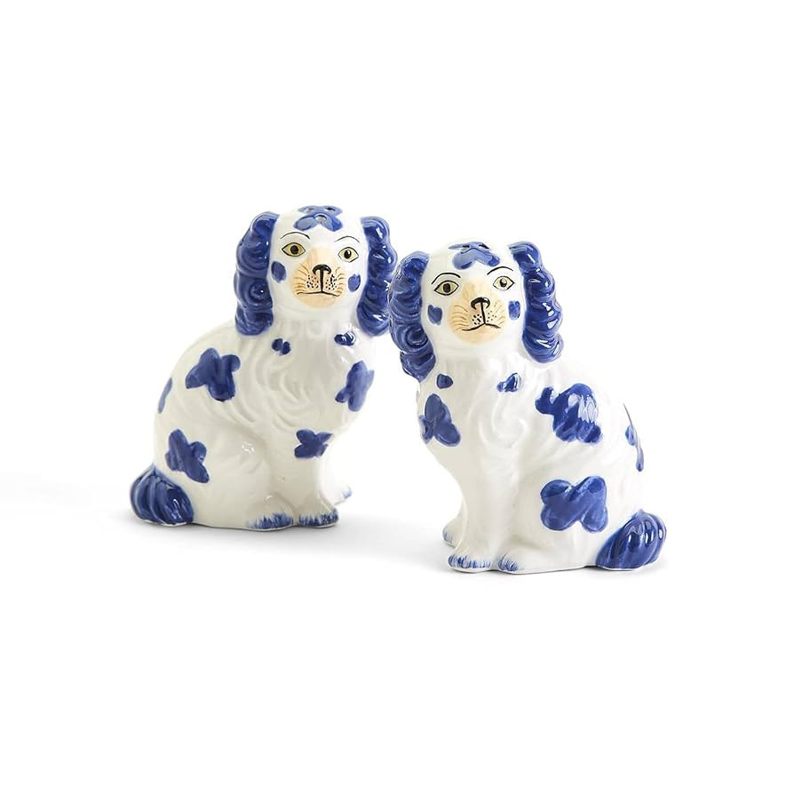 Staffordshire Dog Salt and Pepper Shaker Set - Hand-Painted Ceramic | Amazon (US)