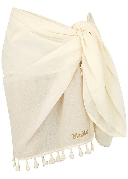 Rasoio ivory fringe-trimmed cotton sarong | Harvey Nichols (Global)