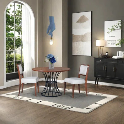 Space-saving Round Dining Table Sets With Wood & Metal, Rustic-modern Style For Kitchen | Wayfair North America