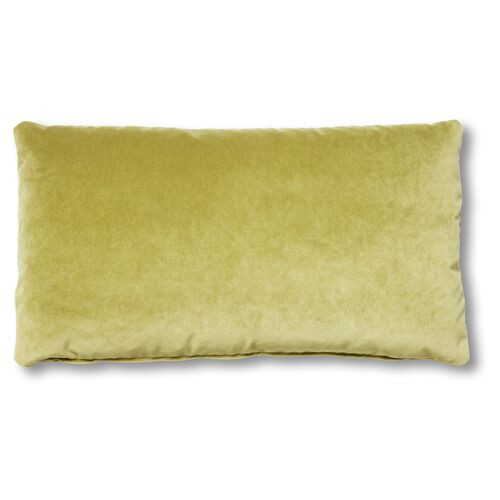 Ada Long Lumbar Pillow, Chartreuse Velvet | One Kings Lane