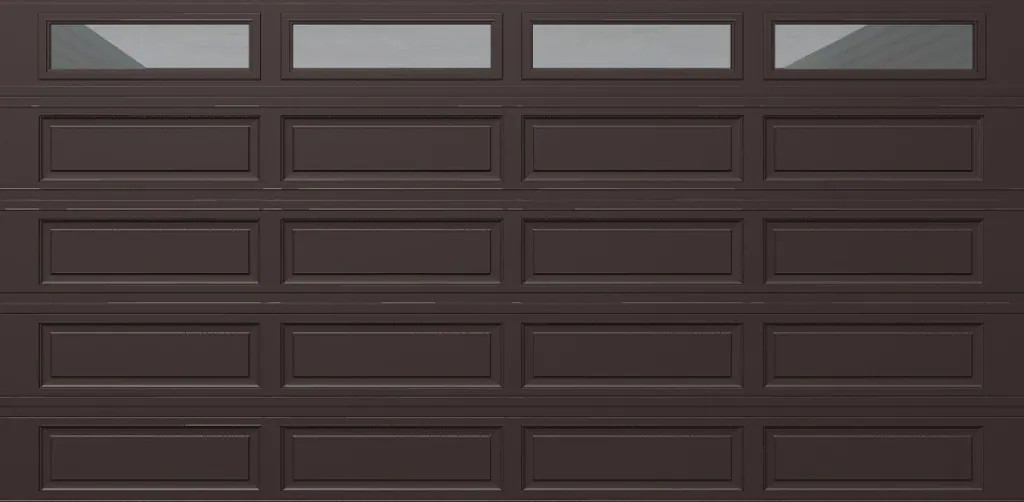 Wayne Dalton Classic Steel Model 8500 16-ft x 8-ft 16.22 R-Value Insulated Brown Double Garage Door with Windows one_size | 8500RNCHBRCLRII168 | Lowe's