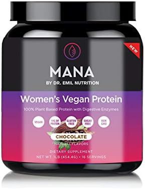 MANA by Dr. Emil Nutrition Vegan Protein Powder with Digestive Enzymes, Natural Chocolate - Non-G... | Amazon (US)
