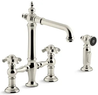 Kohler Artifacts Bridge Kitchen Faucet with SidesprayModel: K-76519-3M-SN | Build.com, Inc.