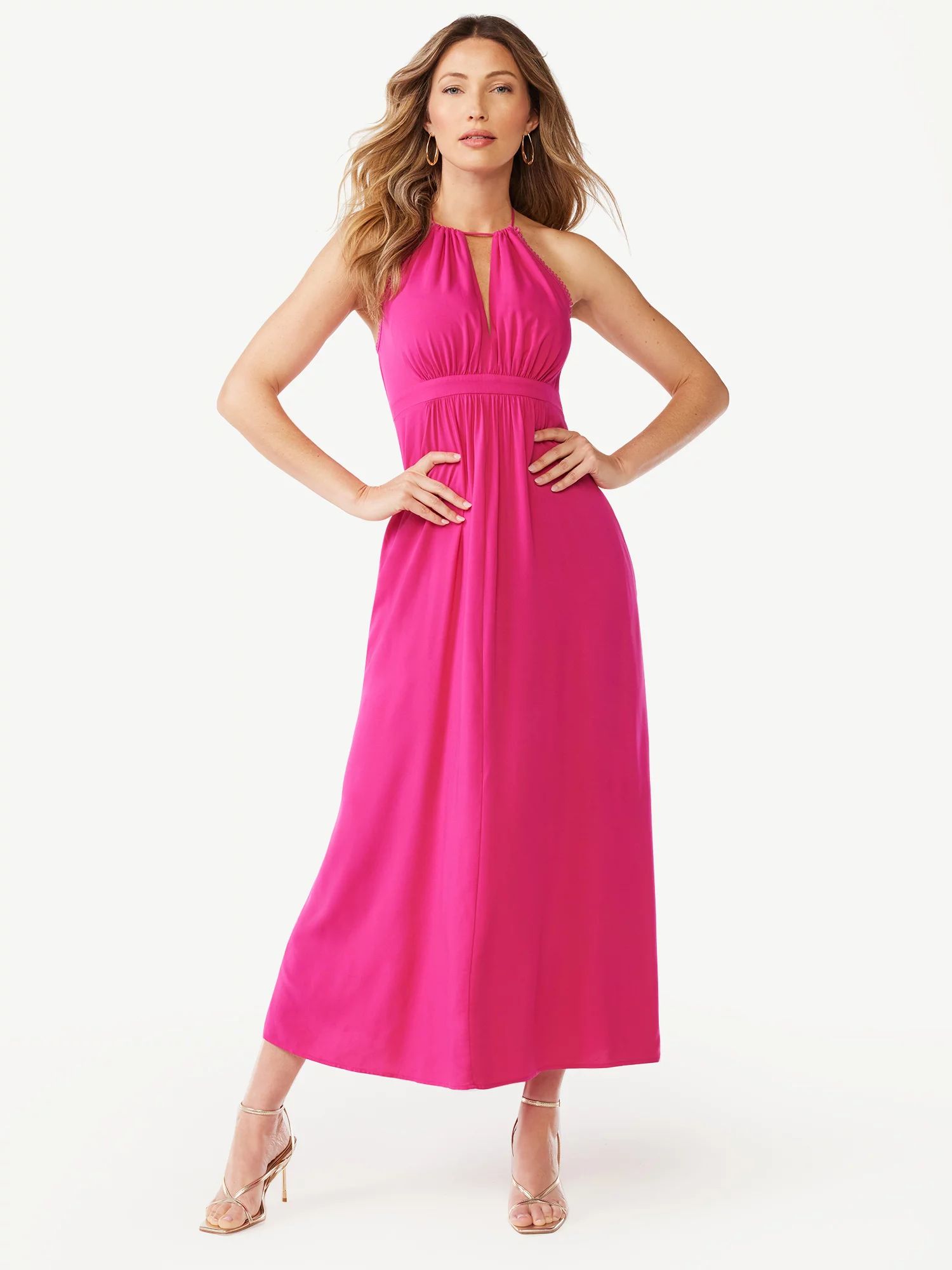 Sofia Jeans Women's Empire Halter Maxi Dress | Walmart (US)
