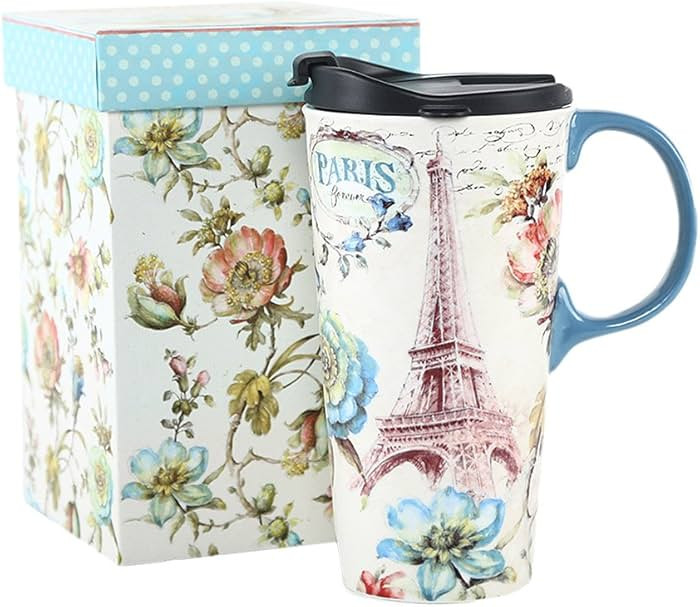 Amazon.com: Topadorn 17 oz. Ceramic Travel Mugs and Coffee Cup with Sealed Lid and Color Box : Ho... | Amazon (US)