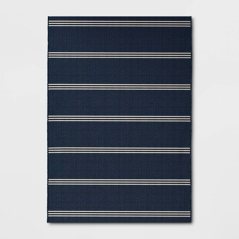 Stripe Outdoor Rug Navy - Threshold™ | Target