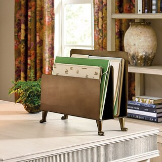 Footed File Folder with Brass Finish & Aluminum Construction | Ballard Designs, Inc.