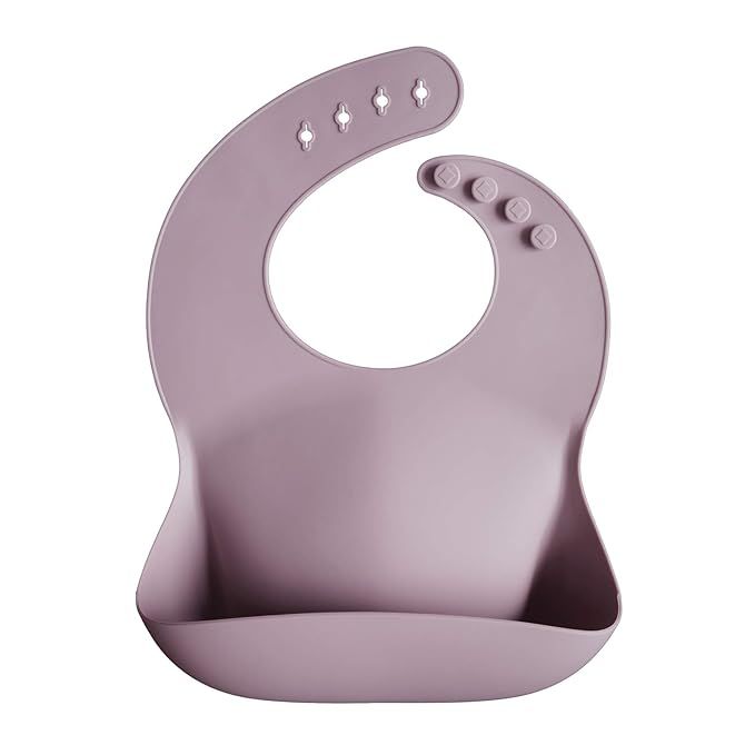 mushie Silicone Baby Bib | Adjustable Fit Waterproof Bibs (Pale Mauve) | Amazon (US)