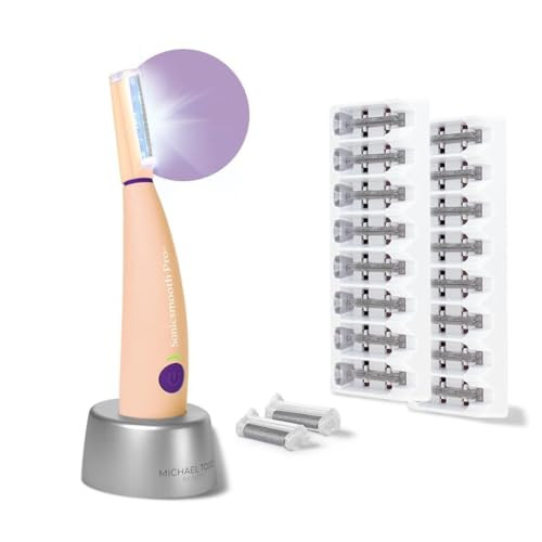 Michael Todd Beauty Sonicsmooth Pro+ Dermaplane Razor for Women Face + Eyebrow Trimmer Dermaplaning System w/LED Light Peach Fuzz Remover -16 Dermaplaning Blades & 2 Microsmooth Exfoliation Tips | Amazon (US)
