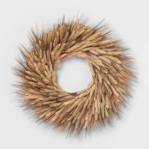 21.2" Dried Wheat Wreath Natural - Smith & Hawken™ | Target
