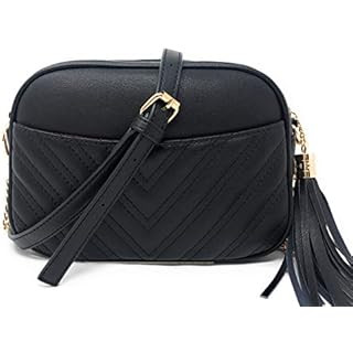Simple Shoulder Crossbody Bag With Metal Chain Strap And Tassel Top Zipper | Amazon (US)