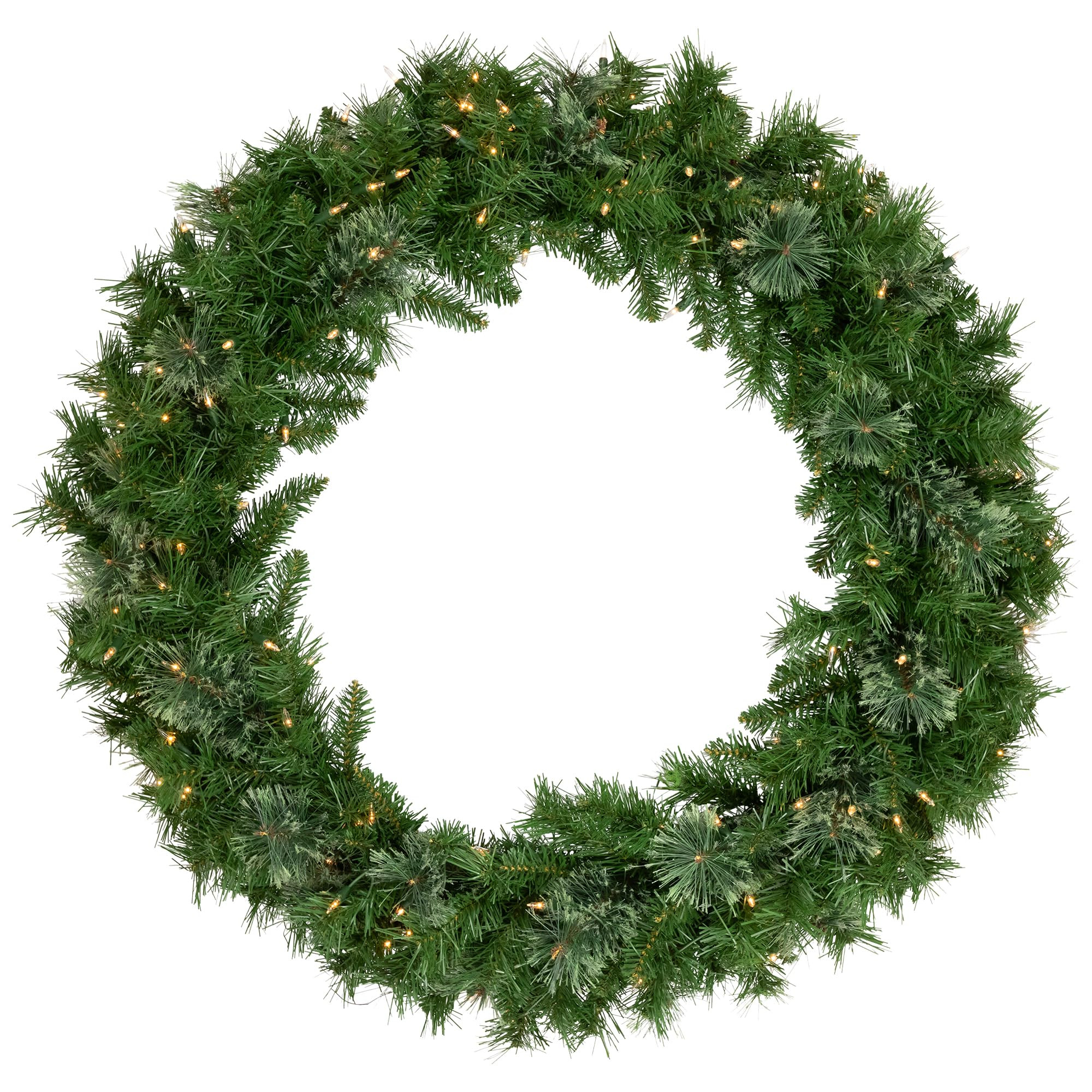 Northlight Pre-Lit Mixed Cashmere Pine Artificial Christmas Wreath - 36-Inch, Clear Lights | Amazon (CA)