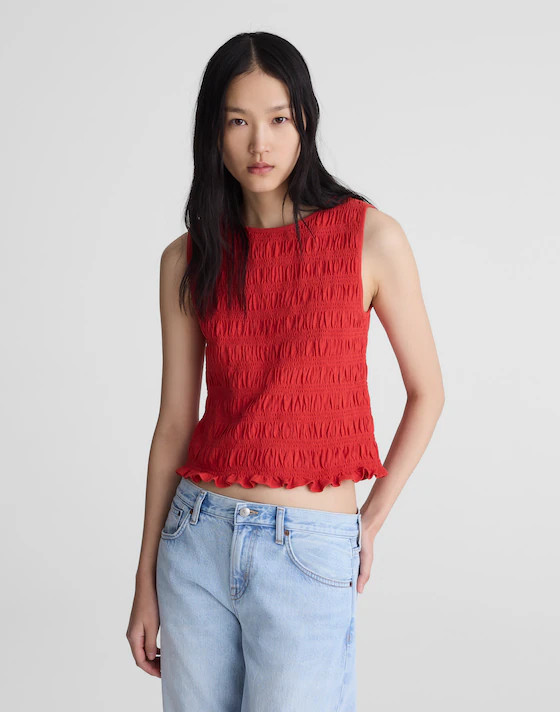 Smocked Boatneck Tank | Madewell