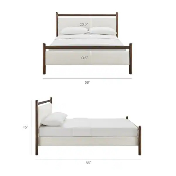 Ginny Platform Bed Frame - Wenge Heathered Ivory - Queen | Bed Bath & Beyond
