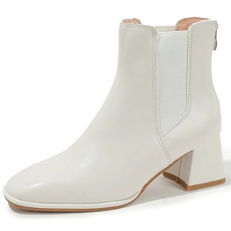 DADAWEN Chelsea Boots for Women Fashion Ankle Booties Beige 9 | Walmart (US)