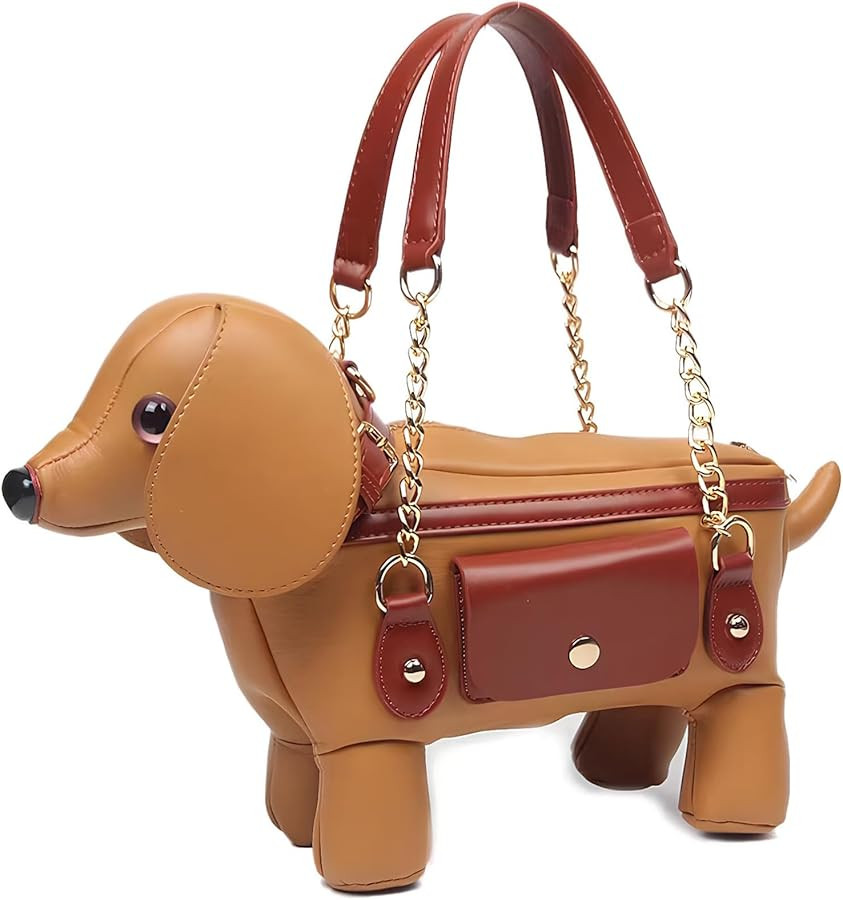 Women PU Leather Unique Novelty Dog Shaped Crossbody Shoulder Bag Handbag Purse | Amazon (US)