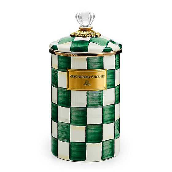 Emerald Check Large Canister | MacKenzie-Childs