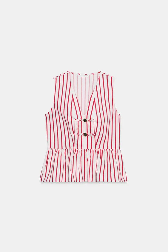 STRIPED FIREMAN CLASP TOP | Zara US
