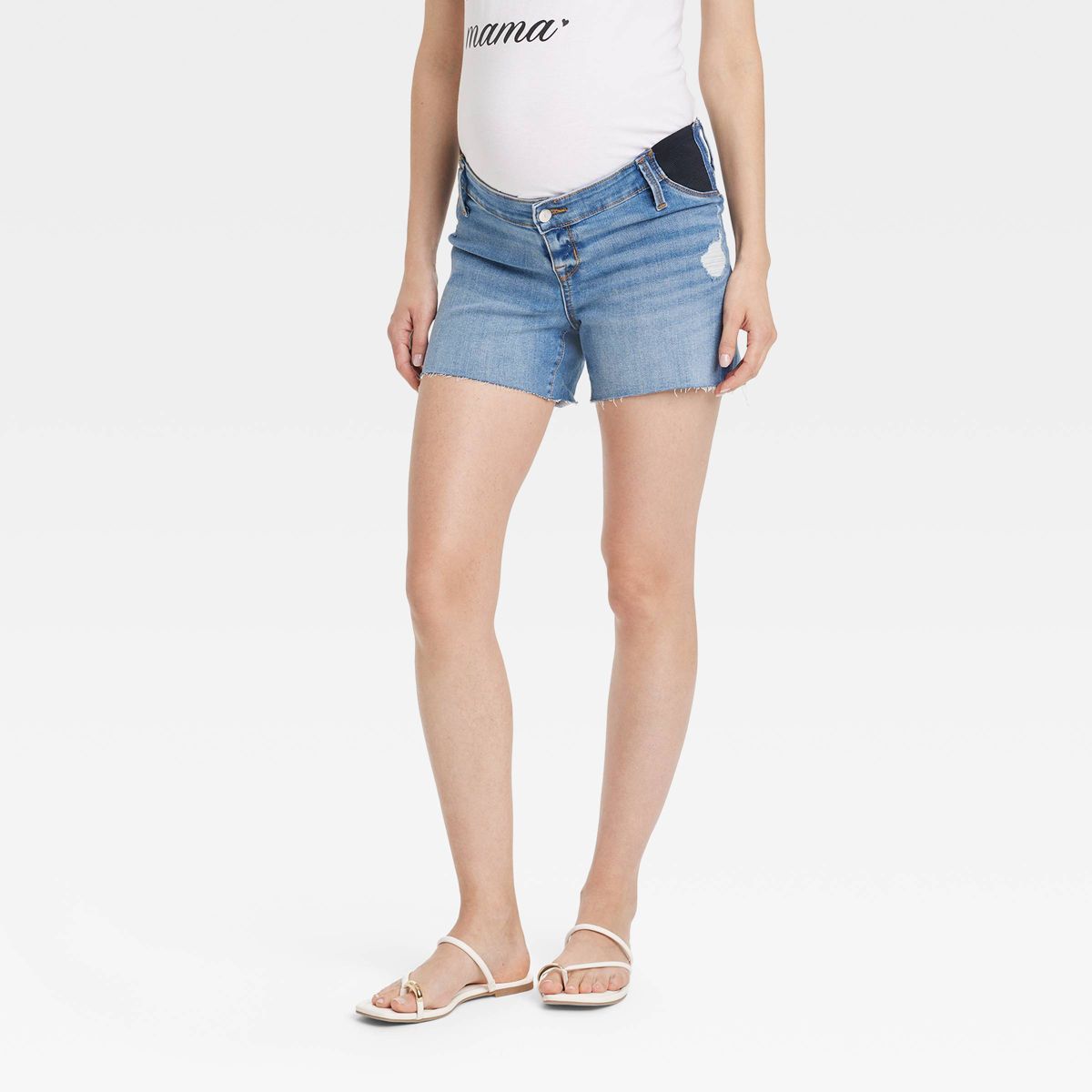 Under Belly Midi Maternity Jean Shorts - Isabel Maternity by Ingrid & Isabel™ | Target