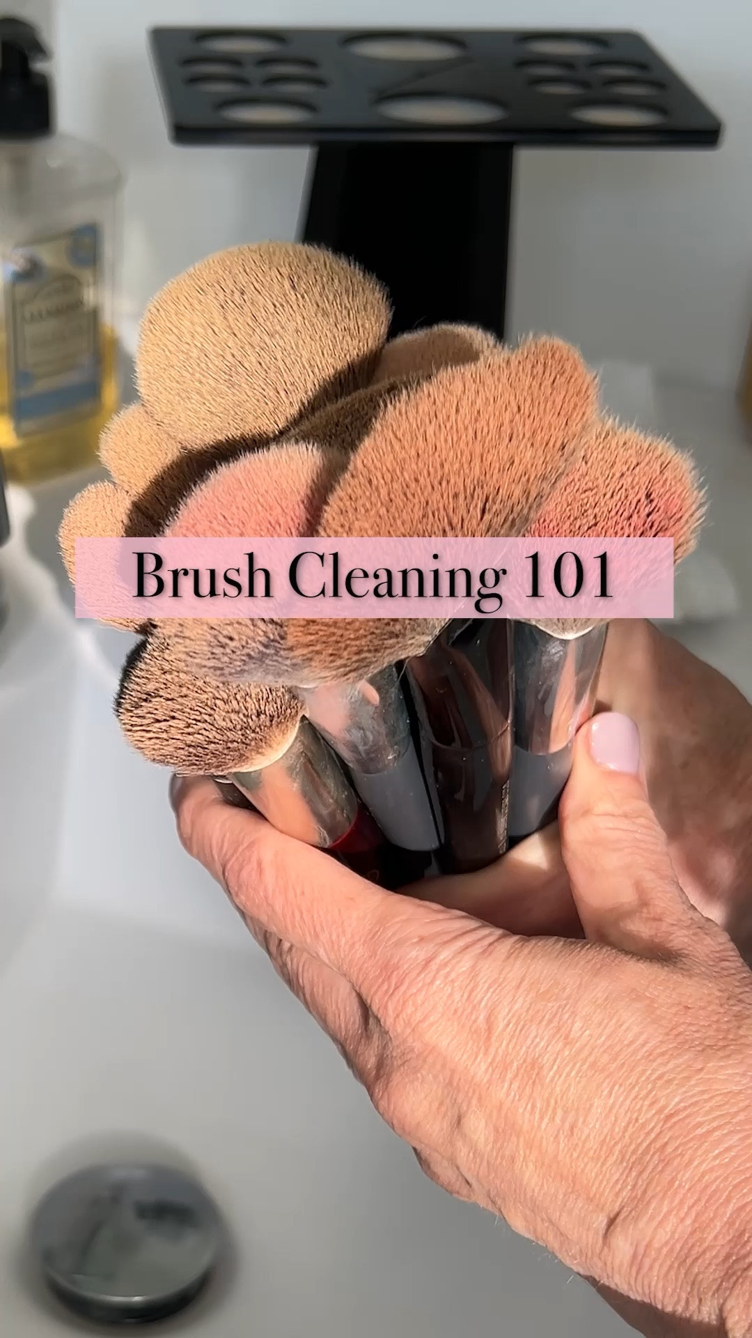 How to clean makeup brushes without damaging them:
Don’t submerge in water
Don’t wash or dry brushes with bristles facing up
Do wet ONLY the bristles with brush head facing down
Do use a brush soap designed specifically for brushes
Do lather & scrub on a textured pad
Do part brush fibers to clean deep into brush head & rinse out brush soap thoroughly
Do squeeze out excess water & reshape brush head
Do hang brushes upside down (or lay flat) to dry

#LTKBeauty #LTKHome