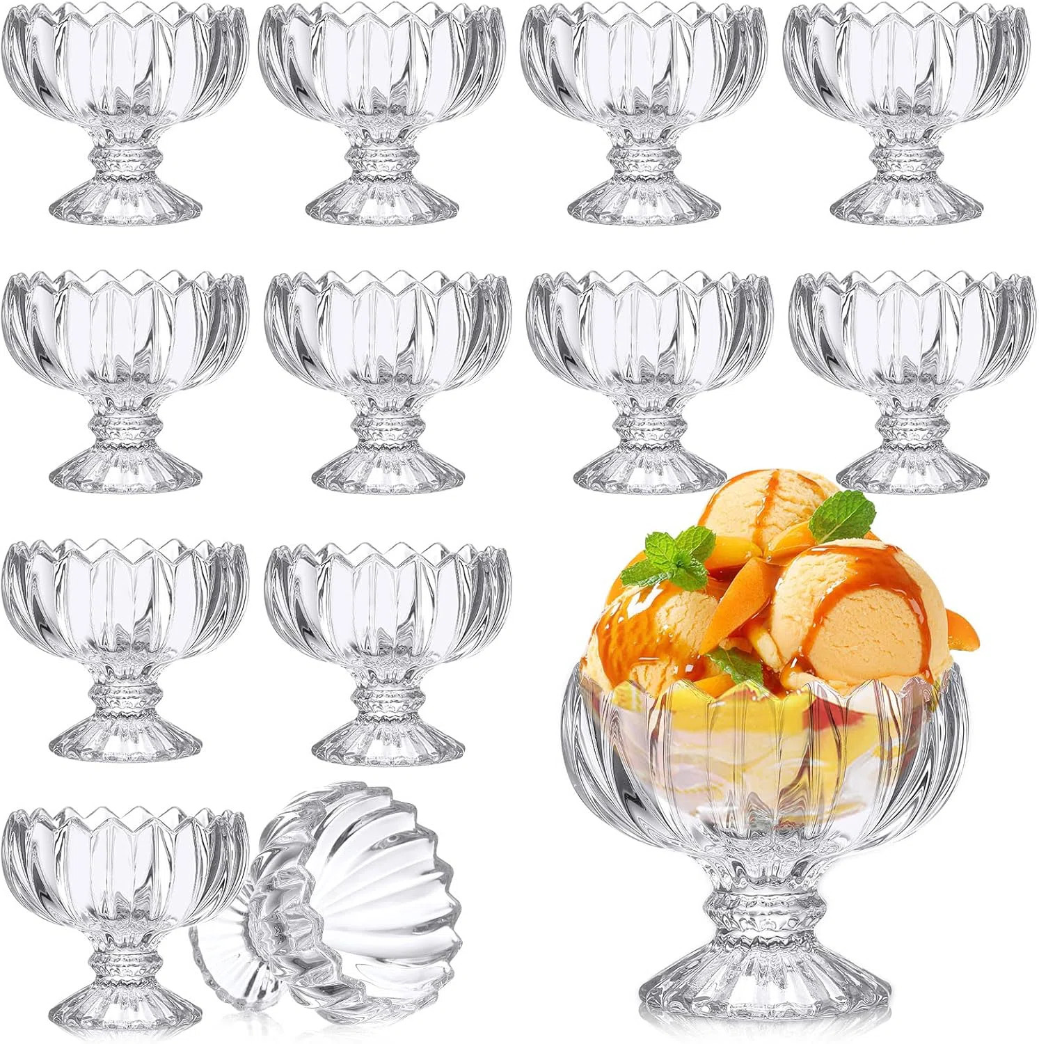 12 Pcs 4 Oz Tulip Footed Dessert Cups | Wayfair North America