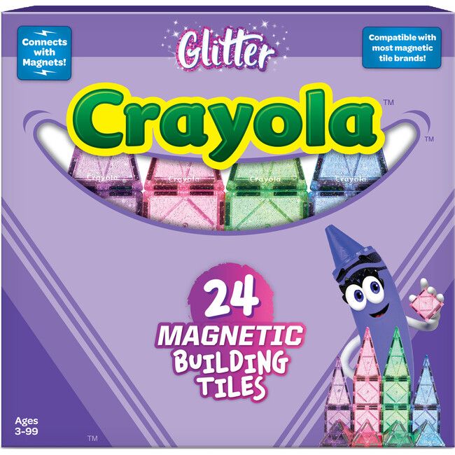 Crayola Glitter Magnetic Tiles 24 Piece Set | Maisonette
