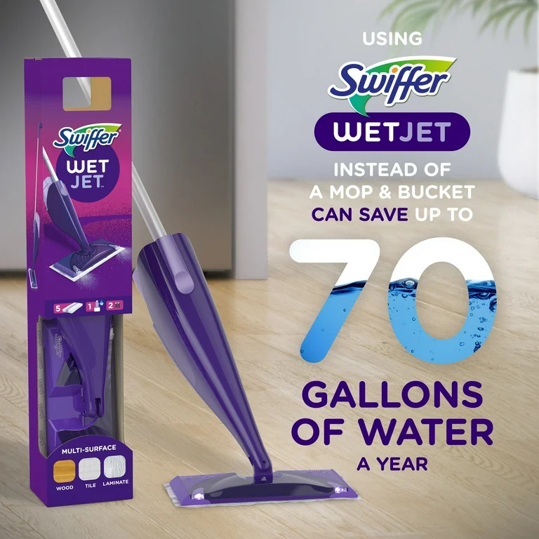 Swiffer Wet Jet Mop, Floor Cleaner for Mopping Wood, Laminate, Tile, Cleaning Set, Fresh Scent | Walmart (US)