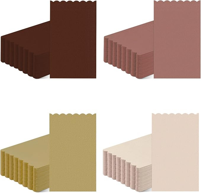 200 Pcs Brown Napkins, Gradient Brown Scalloped Napkins Bathroom Napkins Guest Disposable Fall Na... | Amazon (US)