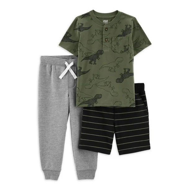 Carter's Child of Mine Baby and Toddler Boy Short-Sleeve T-Shirt, Shorts, and Jogger Pants Outfit... | Walmart (US)