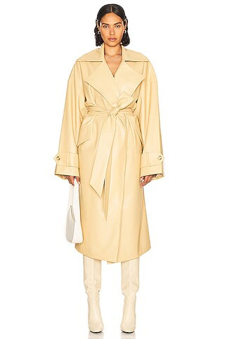 Waterbased Faux Leather Trench Coat | FWRD 