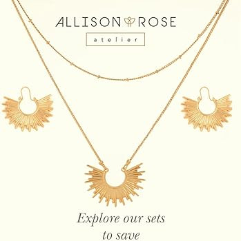 ALLISON ROSE ATELIER - Sun Pendant Necklace - 14k Gold Plated Pendant Necklaces - Long Round Pend... | Amazon (US)