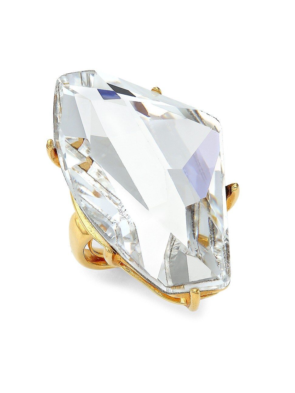 Kenneth Jay Lane Goldplated & Asymmetrical Crystal Statement Ring - Gold | Saks Fifth Avenue