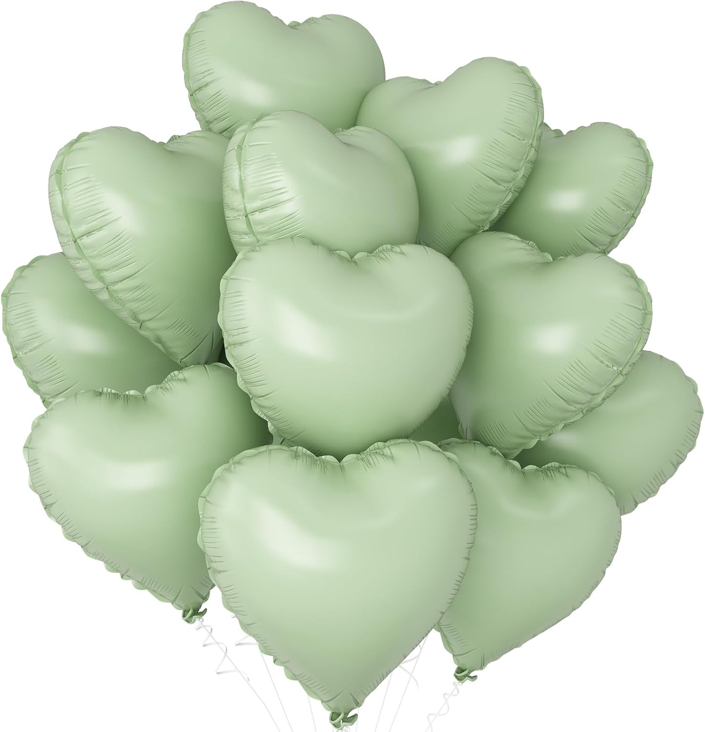 Sage Green Heart Balloons,12Pcs Olive Green Heart Shaped Foil Balloons,18Inch Pastel Green Helium... | Amazon (US)